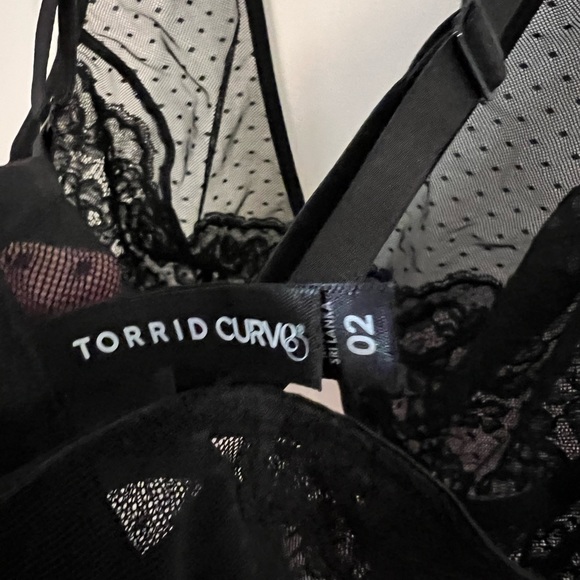 Torrid | Black Swiss Dot Mesh & Lace Unlined Bralette | 2X - Picture 10 of 10